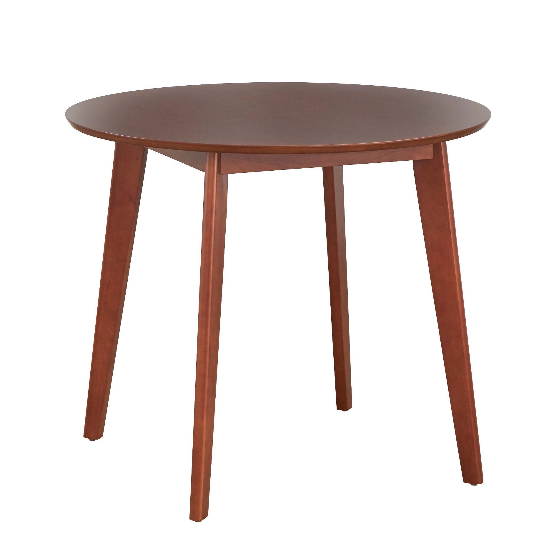 Buylateral Tania Mid Century Modern Round Dining Table Walnut: Mid-Century Modern, Beech Wood Legs, Seats 4