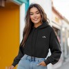Dalix Salty Embroidery Fleece Hoodie Cropped Long Sleeve Drawstring Fall Spring Womens - 3 of 4