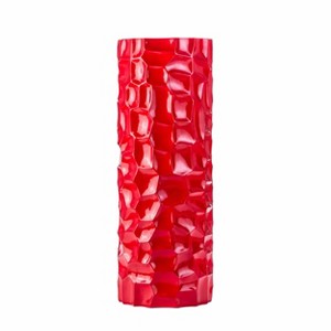 HomeRoots 36" Red Faceted Geometric Resin Floor Vase - 1 of 4
