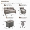 Buenhomino Patio Furniture Set with Fire Pit Table and Swivel Rocking Chairs, 5 Pieces Outdoor Wicker Furniture Set with 6'' Thickened Cushion - 3 of 4