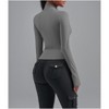 Coolmee Women's Workout Track Jacket Lightweight Full Zip Up Yoga Jacket Cropped Athletic Slim Fit Tops - 3 of 4