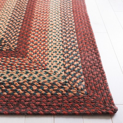 Handwoven Brown and Rust Braided Cotton Oval Rug, 3' x 5'