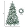 NicBex 7ft Prelit Snow Flocked Artificial Christmas Tree Set of 2 with Wreath, 1300 Branch Tips and 380 LED Lights for Indoor, White - 2 of 4
