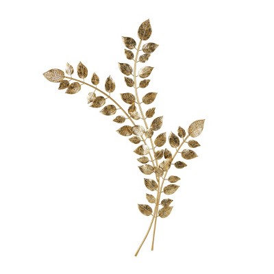 Metal Leaf Large Metallic Wall Decor Gold - Olivia & May