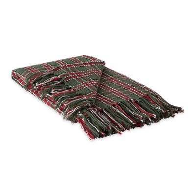 50"x60" Christmas Tree Plaid Recycled Cotton Throw Blanket - Design Imports
