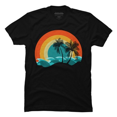 Men's Design By Humans Vintage Circle Sunset By Punsalan T-shirt : Target