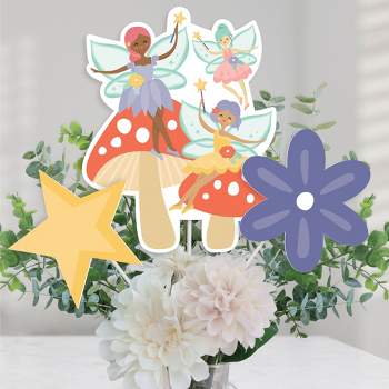 Big Dot of Happiness Let's Be Fairies - Fairy Garden Birthday Party Centerpiece Sticks - Table Toppers - Set of 15