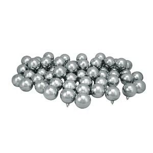 Northlight Shatterproof Shiny Christmas Ball Ornaments 2.5" (60mm) - Gray - 60ct - 1 of 4