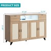 Rattan Sideboard Buffet Cabinet - with 4 Doors and 2 Drawers, Console Table Coffee Bar With Power Outlet, Adjustable Shelves for Kitchen, Dining Room - 2 of 4