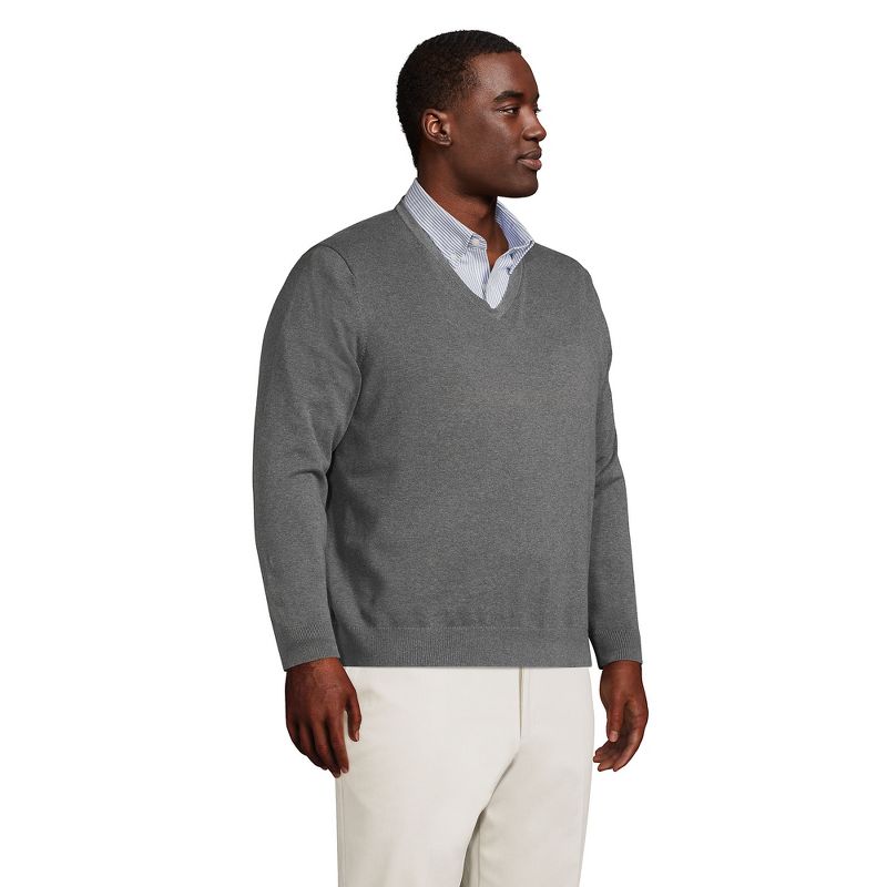 Lands' End Men's Classic Fit Fine Gauge Supima Cotton V-neck Sweater, 5 of 7