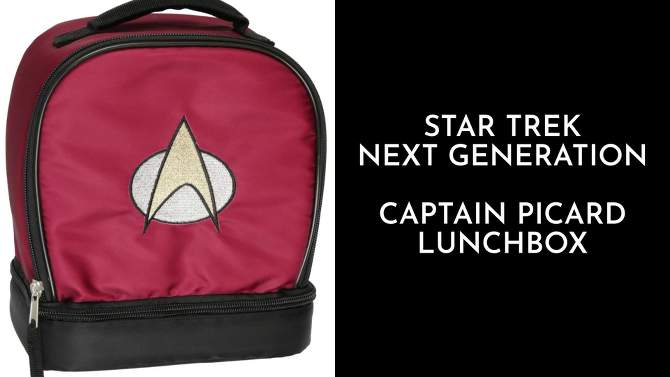Star Trek The Next Generation Picard Dual Compartment Insulated Lunch Box Bag Red, 2 of 11, play video