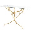 Olivia & May Metal Floral Branch Console Table with Glass Top Gold: No Assembly, Indoor Use, Contemporary Style - image 4 of 4