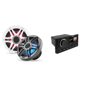 Fusion MS-RA670 Apollo Source Unit w/ Clarion CMSP-651RGB-SWG Premium 6.5-inch Coaxial Marine Speakers with built-in RGB illumination ( Includes Wh... - 1 of 4