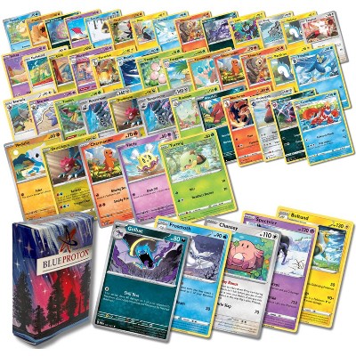 Exclusive Starter Bundle | 50 Genuine Cards | Includes 5 Guaranteed Reverse Holos | BlueProton Deck Box compatible with trading cards