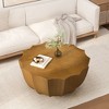 PAGED 38.18 Inch Coffee Table Simple Retro Wooden Side Table with Three-dimensional Embossed Design for Living Room, Bedroom - 2 of 4