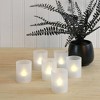LumaBase Frosted Votives with Battery-Operated LED Lights, Warm White - Set of 6 - 3 of 4
