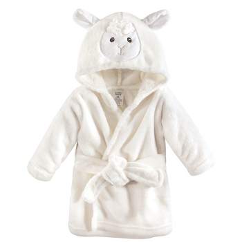 Luvable Friends Baby Unisex Plush Bathrobe, Lamb, 0-9M