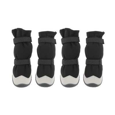 Unique Bargains Reflective Pet Footwear Dog Boots Black 4 Pcs