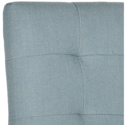 Sky Blue Transitional Bar Stool with Espresso Birch Wood Legs