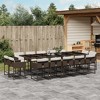 vidaXL Patio Dining Set with Cushions 15 Piece Brown Poly Rattan - PE Rattan Outdoor Furniture for Garden/Backyard/Patio - 2 of 4
