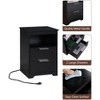 PAGED Nightstand with Storage Drawer and Open Shelf, Modern Wooden Side Table, Bedside Cabinet for Bedroom, Living Room - 3 of 4