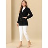 INSPIRE CHIC Women's Double Breasted Work Office Elegant Winter Notched Collar Coat - 3 of 4