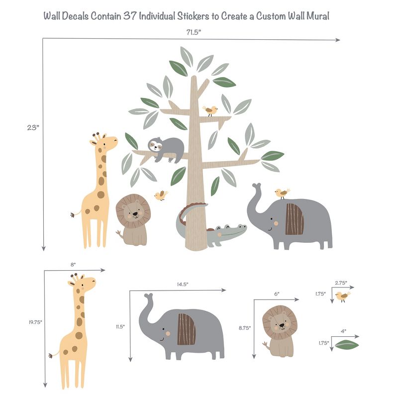 Lambs & Ivy Jungle Story Safari Elephant/Tree Nursery Wall Decals/Stickers, 2 of 5