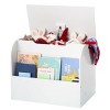 29.5" Modern Kids Toy Storage Organizer,Children Toy Box with Safety Hinge&Front Bookshelf,Boys Girls Toy Storage Chest Trunk -Easy Assembly(White) - 4 of 4