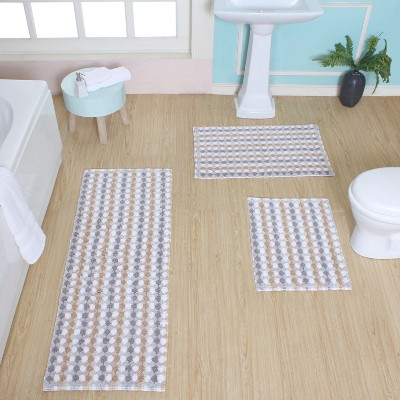 Home Weavers Orion Collection 100% Cotton Bathroom Rug, Non Slip Bath Mat Water Absorbent Soft Shaggy Mat Machine Washable