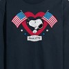 Men's - Peanuts - Snoopy Since 1776 Flag Heart Long Sleeve Graphic T-Shirt - 2 of 4