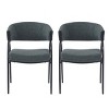 Coolbibila Modern Armless Fabric Upholstered Dining Chairs Set of 2,Curved Back Comfy Dining Room Chair with Metal Legs,Kitchen Island Chair - 3 of 4