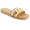 Andrea Women's Flat Sandals With Golden and Beige Charm on Textile upper 69425 - 2 of 4