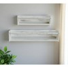 HomeRoots Set Of Two White Wood Wall Mounted Floating Shelves - 2 of 4
