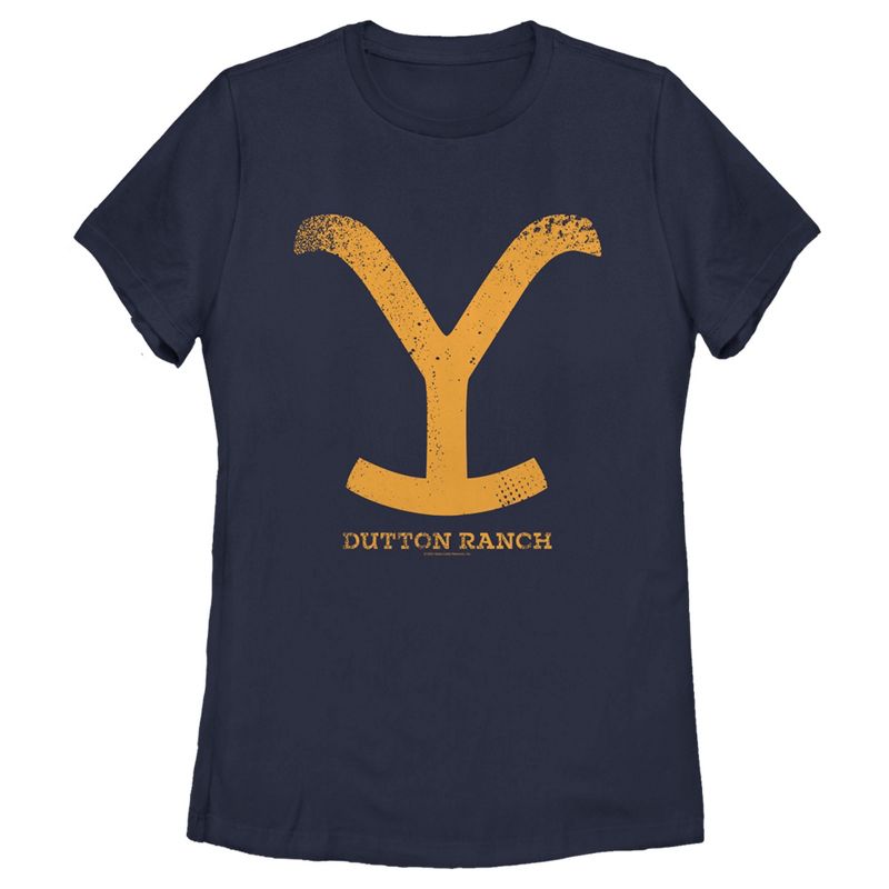 Women's Yellowstone Yellow Dutton Ranch Iron Branding T-Shirt, 1 of 5