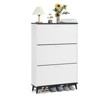 47 In Shoe Storage Cabinet,Entryway Shoe Cabinet with 3 Flip Drawers,Freestanding Wooden Shoes Storage Organizer with Legs,for Entryway Hallway - 2 of 4