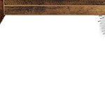 oak cat litter cabinet + light grey cat tree