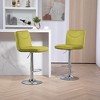 Modern Velvet Swivel Bar Stools With Backrest Footrest Set Of 2 Barstools Tall Chairs Counter Height Chairs green-silver legs - 3 of 4