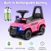 Infans 2-in-1 6V Kids Ride On Police Car Toddler Push Car w/ Megaphone & Siren Pink - 3 of 4