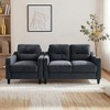 CAVINAS Modern Single Velvet Futon Sofa Couch with Thicken Cushion,Comfortable Sectional Sofa Couch for Living Room,Bedroom - 4 of 4