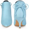 Perphy Women's Pointed Toe Side Zip Back Bow Kitten Heel Ankle Booties - 2 of 3