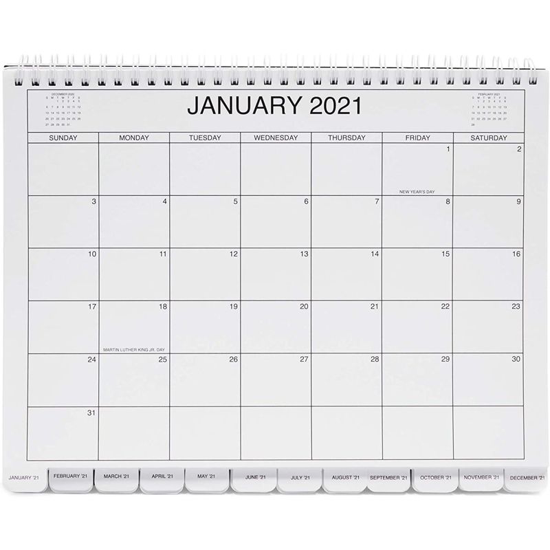 Stockroom Plus Large 5 Year Monthly Desk Calendar 2021- 2025 for Appointments, Spiral Bound Flip Organizer with Tabs, 9 x 11 In, 3 of 7