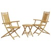vidaXL 3 Piece Bistro Set Bamboo - 2 of 4