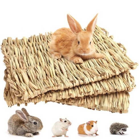 Prime Pets 3 Pack Grass Mat For Rabbits Bunny, Woven Hay Mat For Small ...