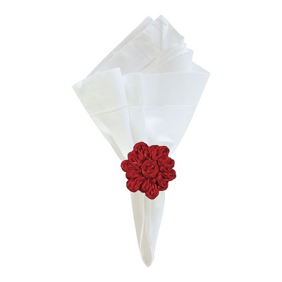 Gallerie II Red Snowflake Napkin Ring Set of 6