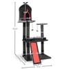 Angel Sar 53" Gothic Cat Tree with Coffin Bed Large Cat Tower with Spider Toys and Scratching Board Red Black Cat Furniture for Large Cats - 3 of 4