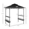 8' x 5' BBQ Grill Gazebo, 2-Tier Outdoor BBQ Gazebo with 2 Side Shelves, Storage Baskets, Ceiling Hook - 3 of 4
