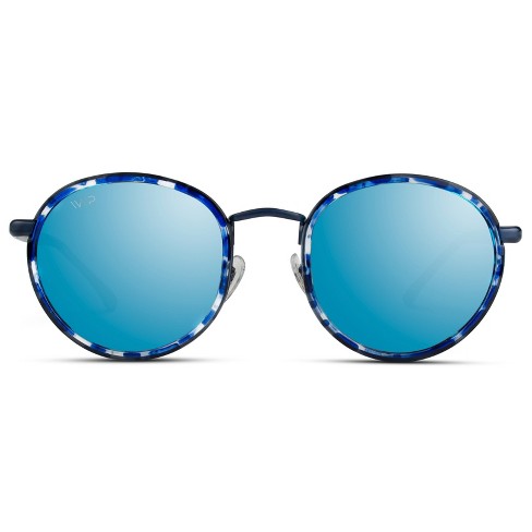 Blue mirror best sale sunglasses womens