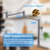WOWOW Solid Brass Deck Mount Pot Filler Faucet, Pot Filler with Stretchable Double Joint Swing Arm in - 2 of 4