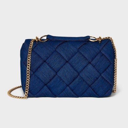 Navy blue and online white purse