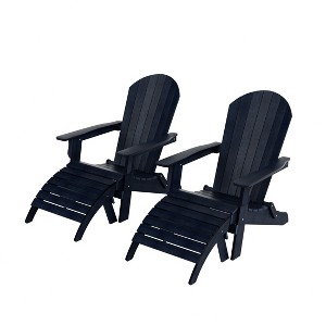 WestinTrends Tuscany HIPS Outdoor Patio Folding Adirondack Chairs with Ottomans (4-Piece Conversation Set) - 1 of 4